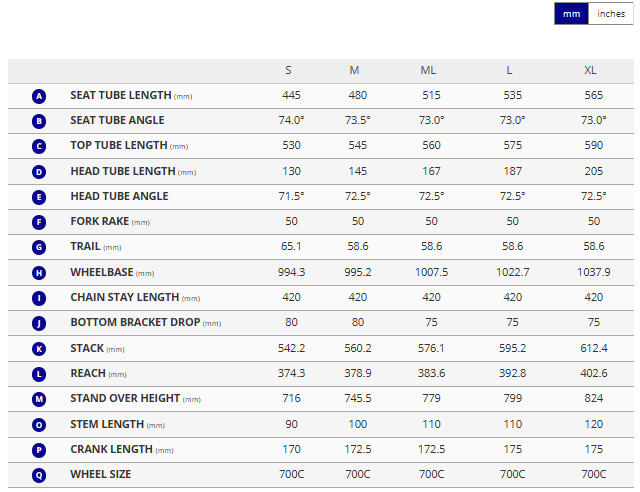 Giant defy size chart hotsell